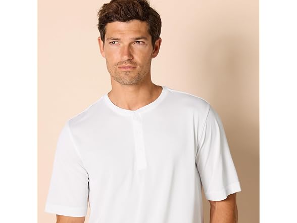 Amazon Essentials 2-Pack Henley Shirt, White (S)