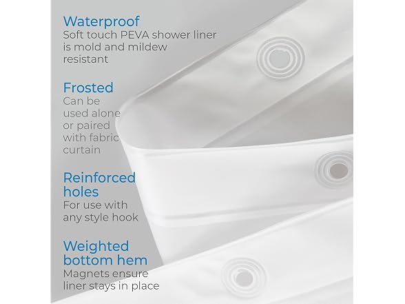 iDesign PEVA Plastic Shower Curtain Liner - 72'' x 72''