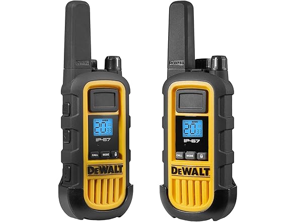 DEWALT DXFRS800 FRS Walkie Talkies, 4pk w/Headsets