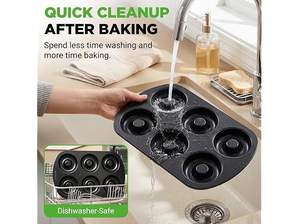 NutriChef Nonstick Donut Pans for Baking 