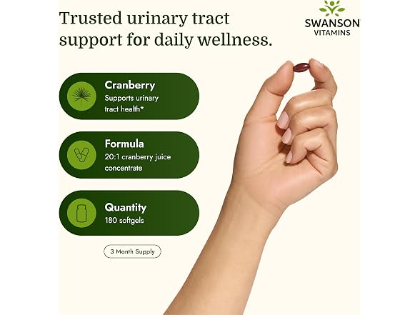 Swanson Cranberry 20:1 180 Softgels