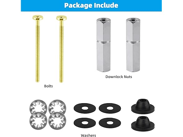 Hibbent Toilet Seat Bolts Kit 4 Pack