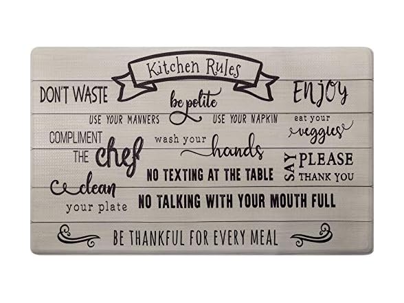 SoHome Kitchen Mat Kitchen Rules 18x55