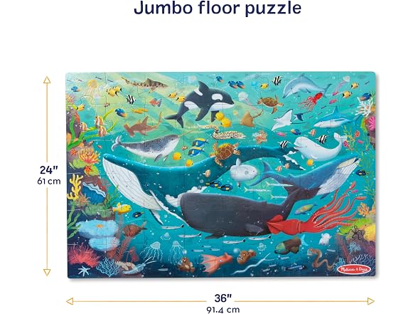 Melissa & Doug Underwater Jumbo Floor Puzzle, 48-Piece