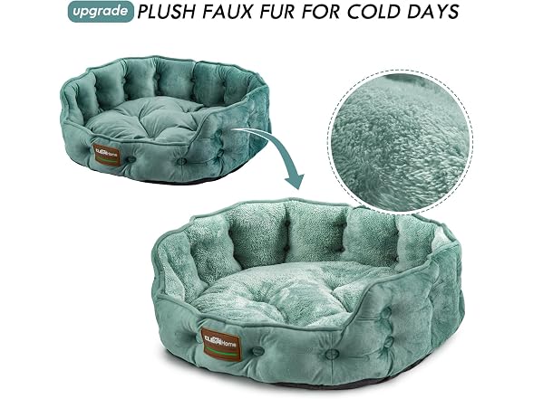 ClevaHome Upgrade Plush Faux Fur Cat Bed - Gallery 2