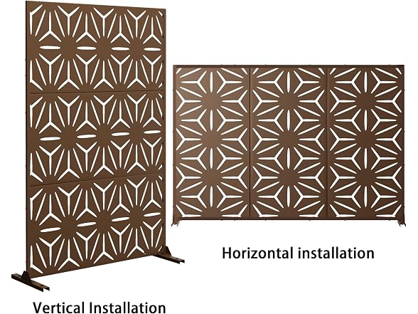 Freestanding Metal Privacy Screen 72" x 47"