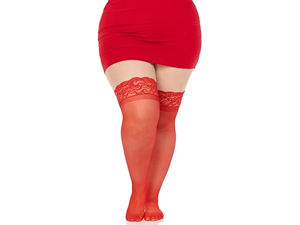 Leg Avenue Red Stay Up Thigh Highs