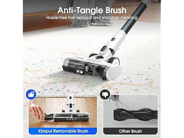 Klarpul 600W 50KPA Cordless Vacuum Cleaner