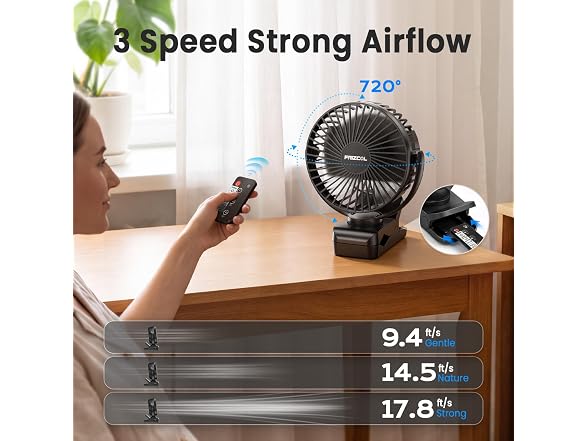 FRIZCOL Clip on Fan Black