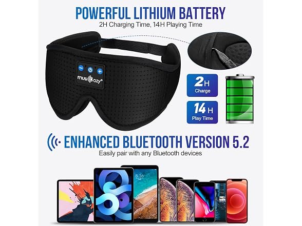 MUSICOZY 3D Sleep Headphones Bluetooth