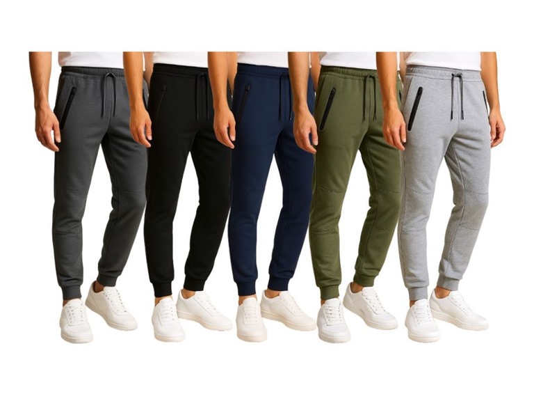 (3PK) Mens Fleece Joggers w/ Zip Pockets