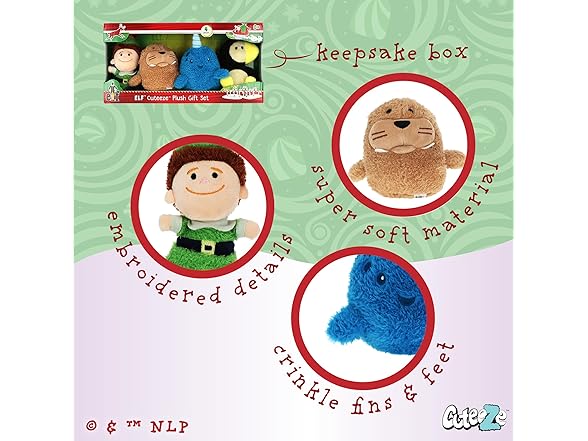 Kids Preferred Elf 4 Pc Cuteeze Plush Set