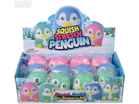 3.5 Inch Squish and Stretch Penguin Toy – 12 Count Display
