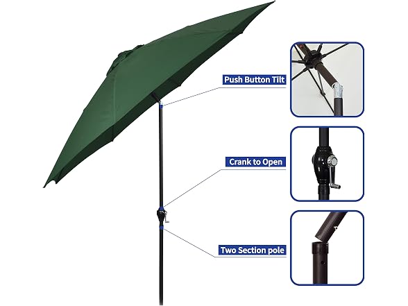 Sunline 9ft Umbrella Fiberglass Hunter Green