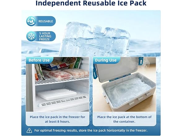 YARUITK Snackle Box with Ice Pack, White