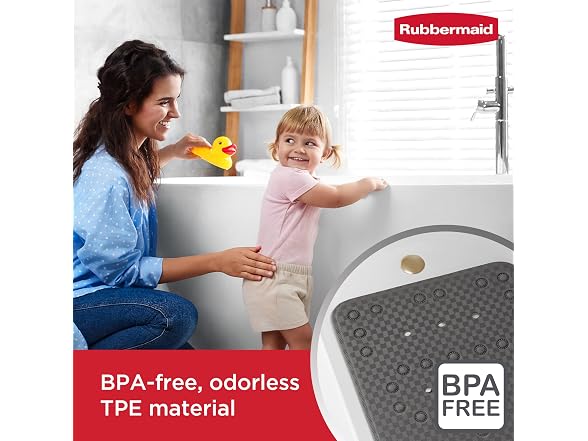 Rubbermaid Soft Foam Bath Tub Shower Mat, Non-Slip