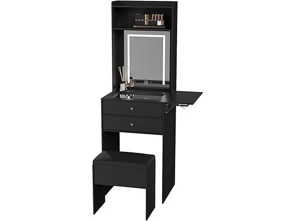 ARTETHYS Small Vanity Desk Set with 3 Adjustable Lighted Mir (Open Box)