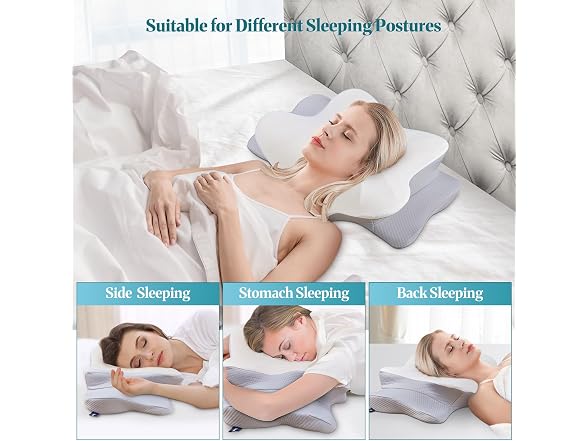 Safotad Cervical Neck Pillow w/Case