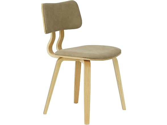Armen Living Dining Chair with Faux Leather Seat, Set of 3