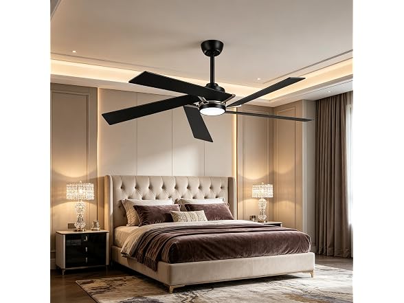 Parrot Uncle 60 Inch Black Ceiling Fan
