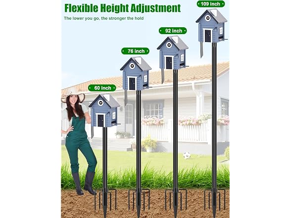 XDW-GIFTS 109in Metal Bird Feeder Pole