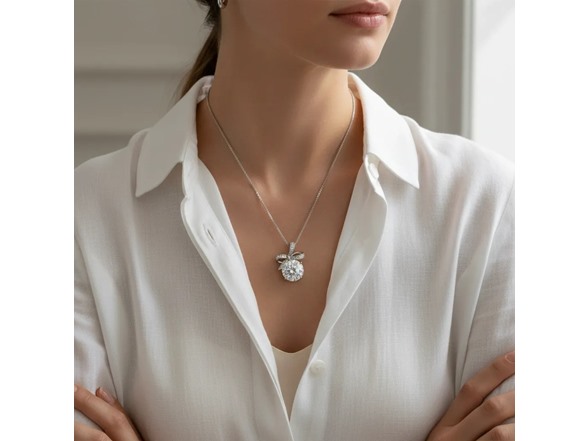 Moissanite Diamond Bow Necklace