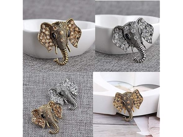 QKAIFRYSUG Elephant Brooch Pin Retro Cry
