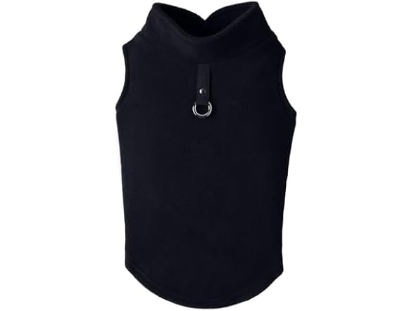 Gooby Fleece Vest Dog Sweater, Black, X-Small