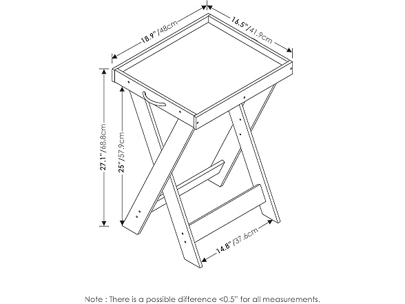 Furinno Furinno Classic Tray Table with Removable Tray