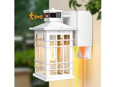 $30.99, Was $54.99, 43% Off! Kondras Porch Light with GFCI Outlets Built-in, Motion Sensor Dusk to Dawn dealfomo