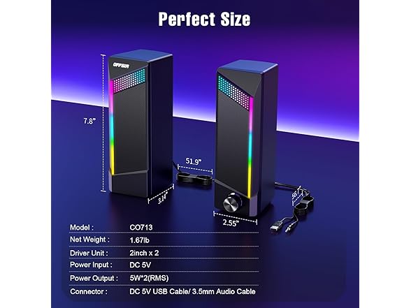 OFFSIR Computer Speakers