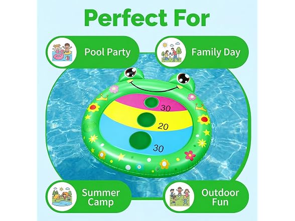 2 Pack Inflatable Frog Pool Cornhole