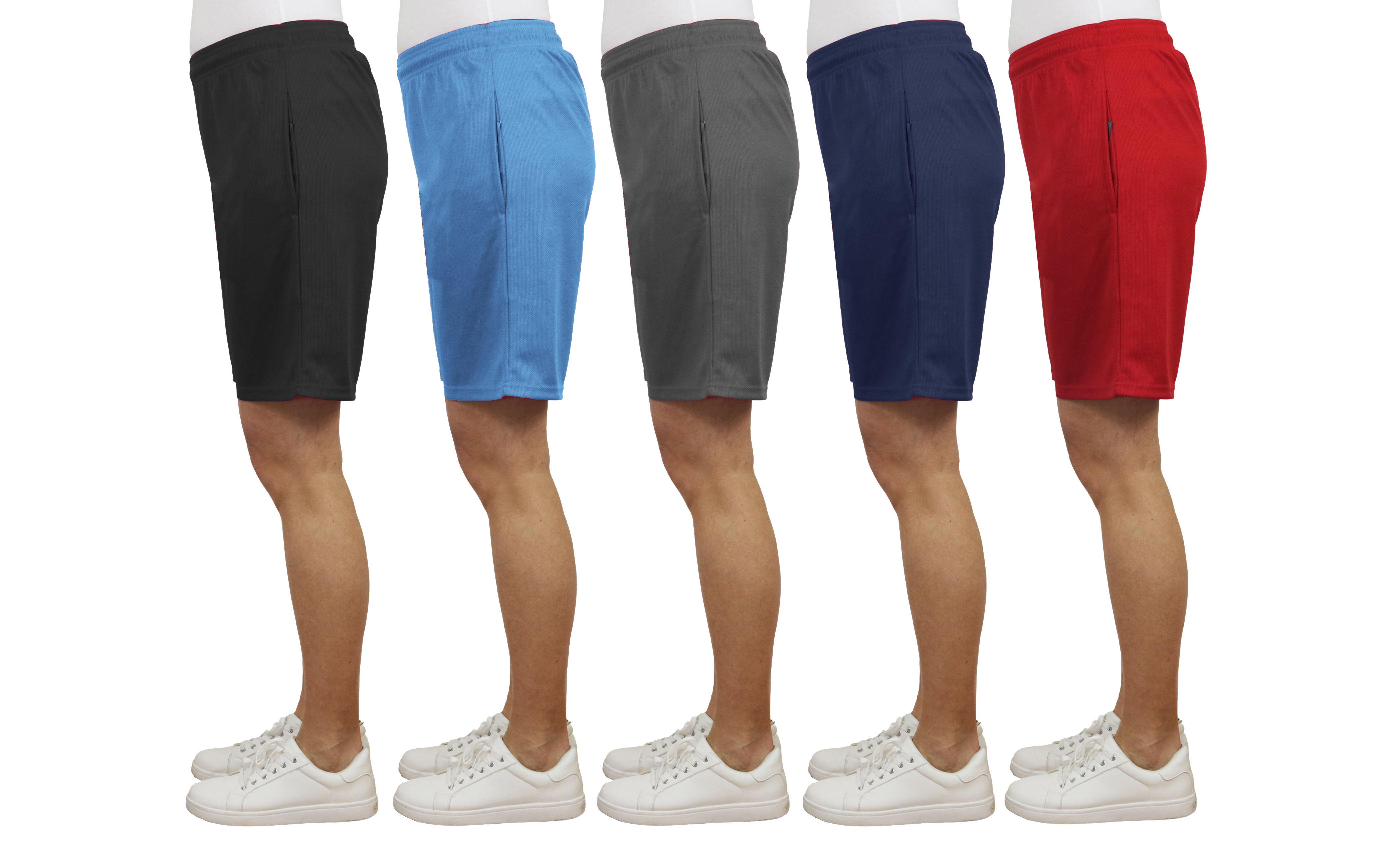 5Pk Womens Active Classic Mesh Shorts - Gallery 8