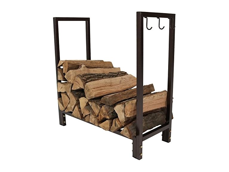 Sunnydaze QXWR30-BRONZE Firewood Holder 30 " Black Bro