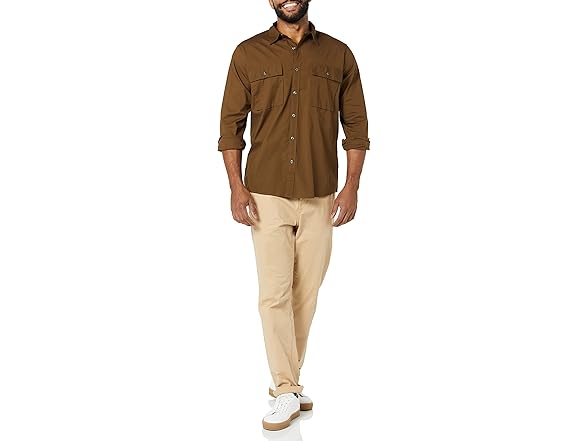 Amazon Essentials Mens Long Sleeve Utility Shirt