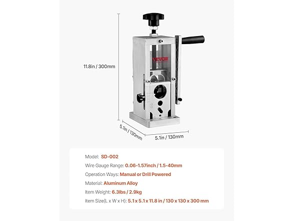 VEVOR Hand-Operated Wire Stripper