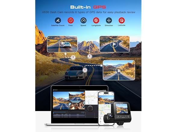 Jzones 4K 3-Channel Dash Cam with Starvis 2 and 64GB Card Included