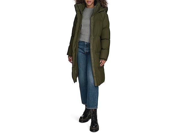 Levis Womens Mid-Length Cloud Hooded Puffer