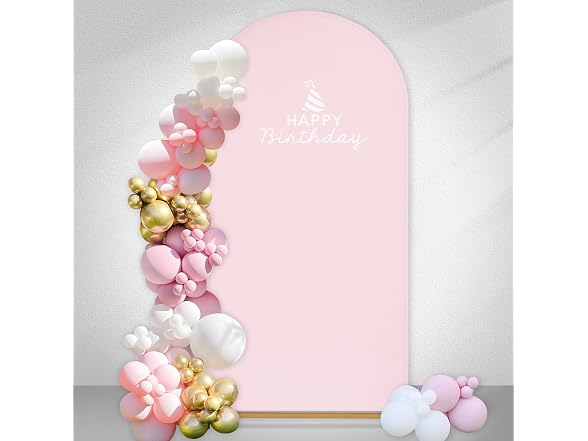 SoarDream Pink Spandex Wedding Arch Cover