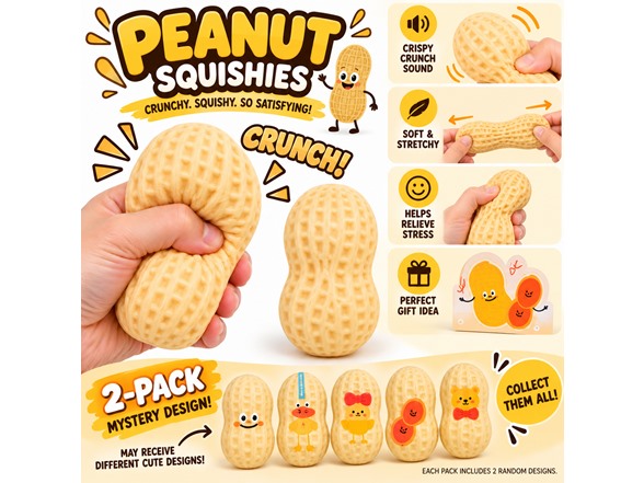 Peanut Crunch Squishy 2-Pk