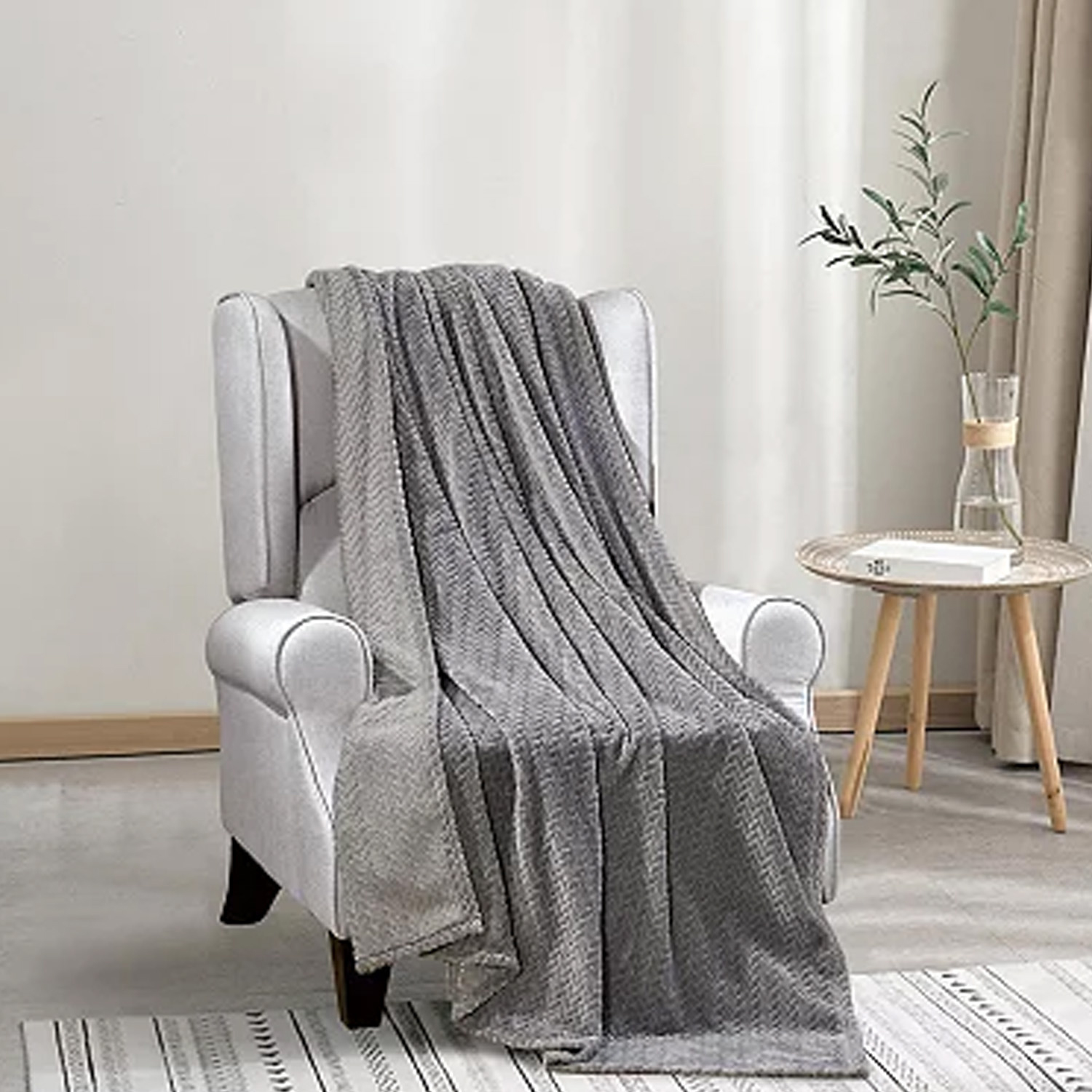 50"x60" Chevron Braided Microplush Throw - Gallery 10
