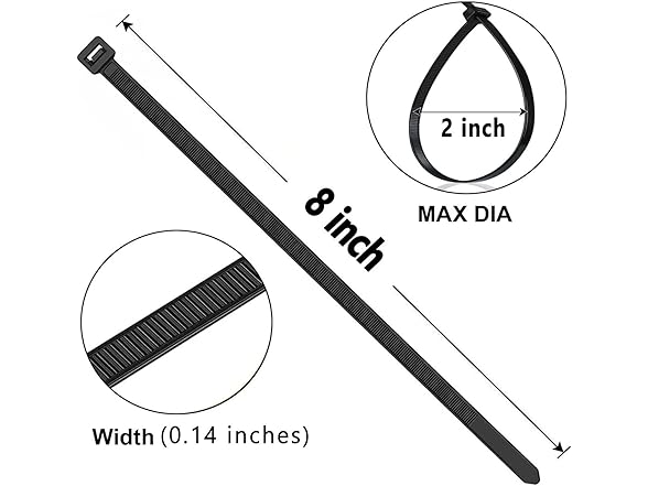 Cable Ties 8" Black 1000pk