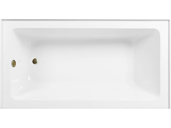 Kingston Brass Alcove Tub Combo,Glossy White/Brushed Brass