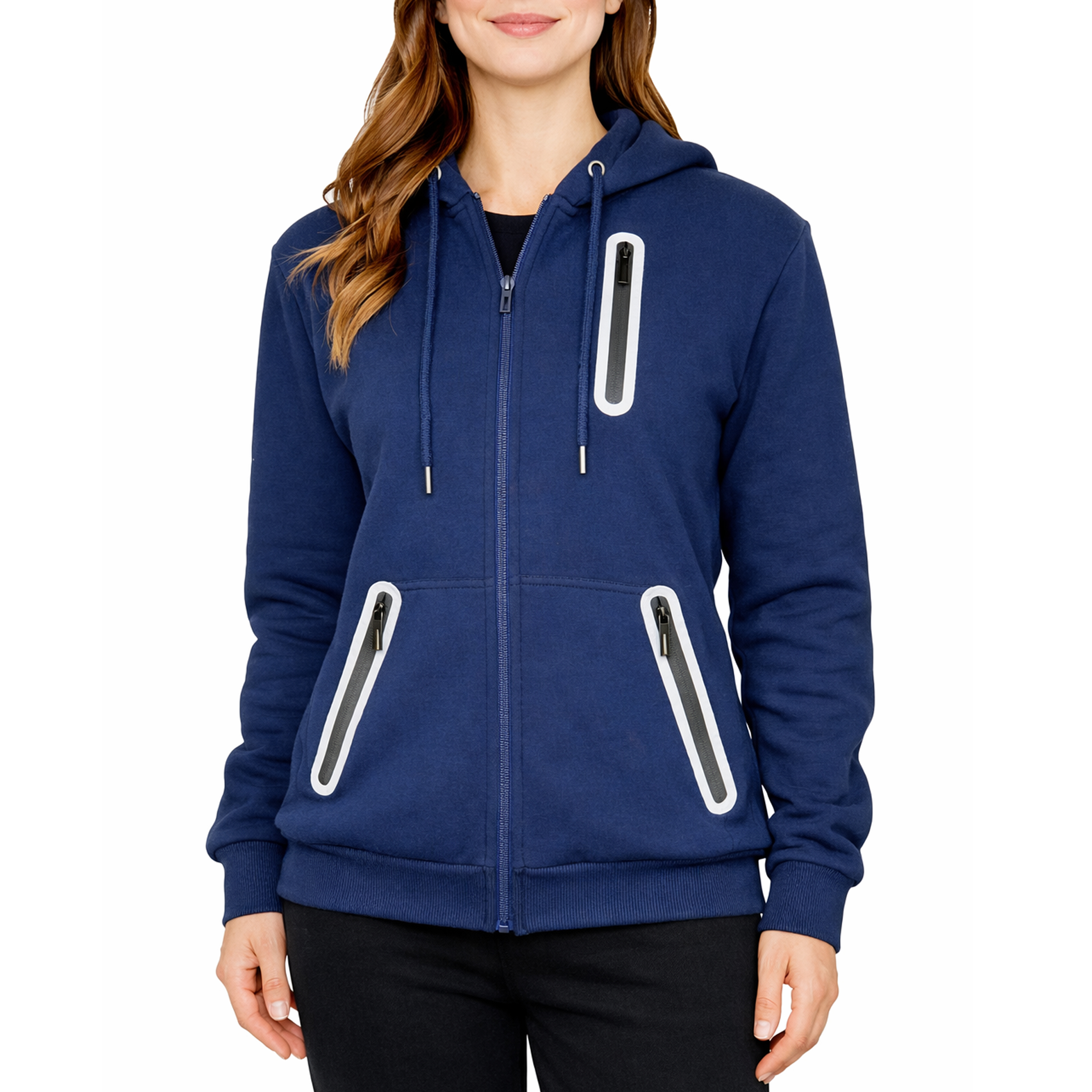 Womens Fleece-Lined Tech Zip Hoodie - Gallery 8