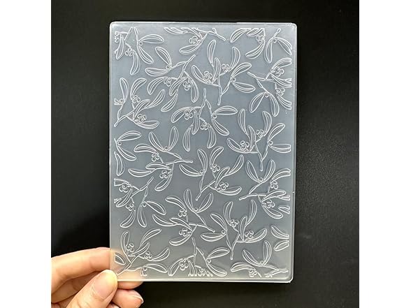 zhxcgooyx 3D Plastic Emboss Template Christmas Leaves