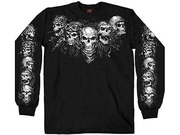 Hot Leathers Five Skulls Long Sleeve Men