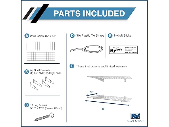 Hyloft 2-Pack Heavy Duty Steel Wall Garage Shelving