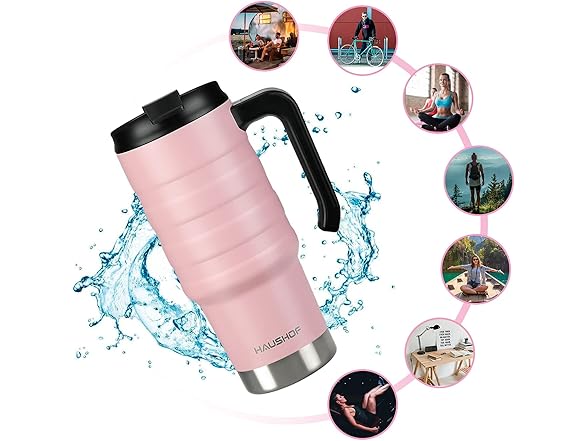 HAUSHOF 24 oz Travel Mug, Insulated