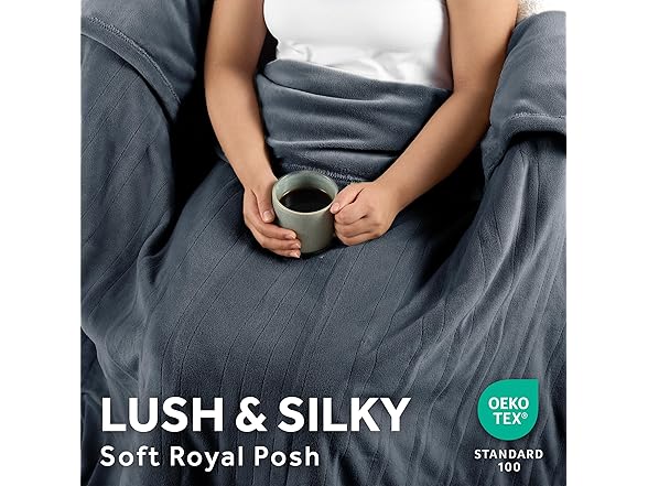 Sunbeam Heated Throw Blue 50x60