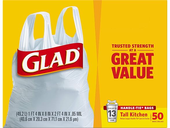 Glad Tall Kitchen Trash Bags 13Gal